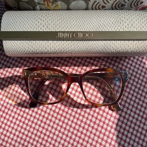 Jimmy Choo 150 Q9W Tortoise/ Glitter Cat Eye Frames
